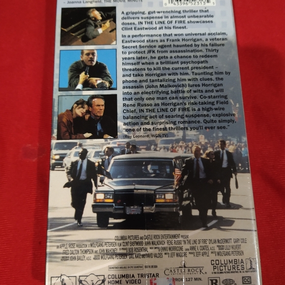 New In the Line of Fire VHS Tape, Clint Eastwood - Picture 6 of 6